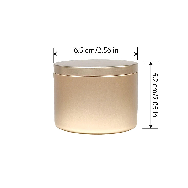 Latas Contenedoras de Velas Personalizadas de 4oz y 8oz – Empaques Redondos de Metal Color Oro Champagne y Oro Rosa para Velas, Perfumes Sólidos y Bálsamos