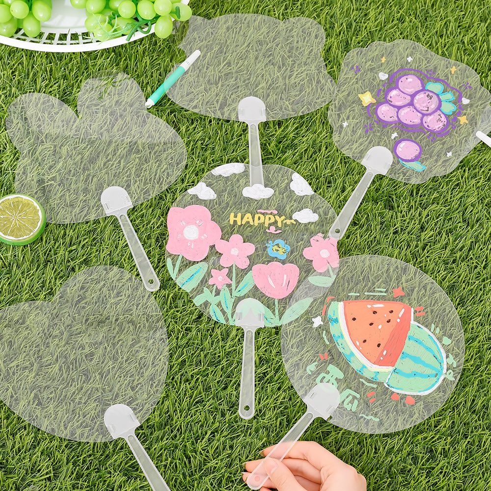 Custom Transparent Hand Fan – PET/PVC Promotional Fan with Logo Printing