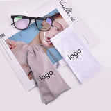 Custom Microfiber Eyeglass Pouch with Logo – Drawstring Glasses Case