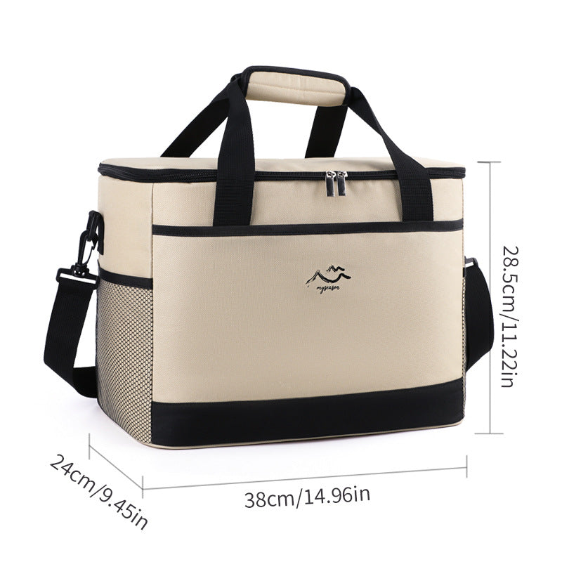 Bolsa de Almuerzo Refrigerante Aislante Impresa a Medida – Nevera Portátil Plegable de Gran Capacidad para Picnic y Camping