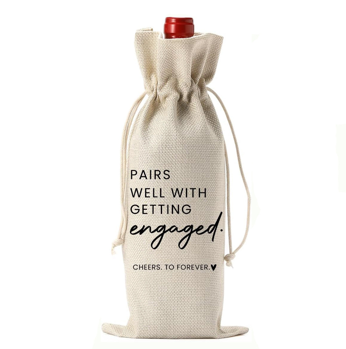 Custom Linen Wine Bag with Logo – Personalized Drawstring Bottle Gift Bag