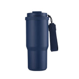 Taza de viaje con aislamiento al vacío de acero inoxidable 304 de 25 oz con correa de transporte, vaso de café portátil para auto, marca personalizada disponible