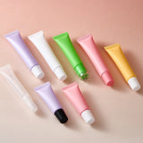 Custom 20g Empty Transparent Lip Gloss Tube | PE Soft Squeeze Cosmetic Tube with Slant Applicator