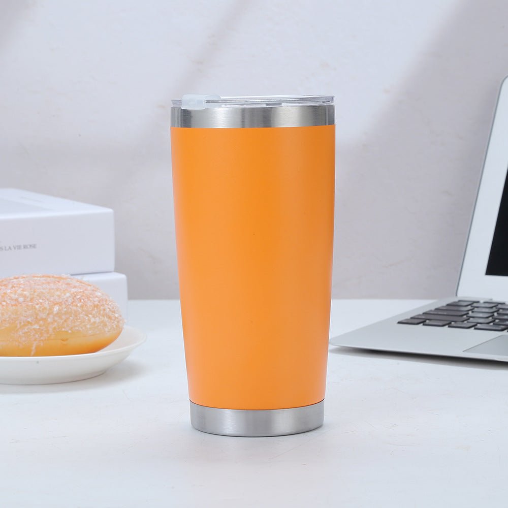 Vaso de acero inoxidable de 20 oz con logotipo personalizado, de fábrica, con aislamiento de doble pared, de acero inoxidable al vacío, con tapas.
