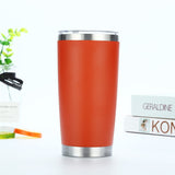 Vaso de acero inoxidable de 20 oz con logotipo personalizado, de fábrica, con aislamiento de doble pared, de acero inoxidable al vacío, con tapas.