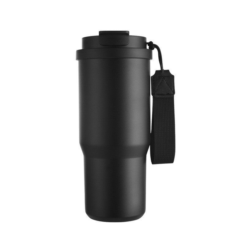 Taza de viaje con aislamiento al vacío de acero inoxidable 304 de 25 oz con correa de transporte, vaso de café portátil para auto, marca personalizada disponible