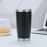 Vaso de acero inoxidable de 20 oz con logotipo personalizado, de fábrica, con aislamiento de doble pared, de acero inoxidable al vacío, con tapas.