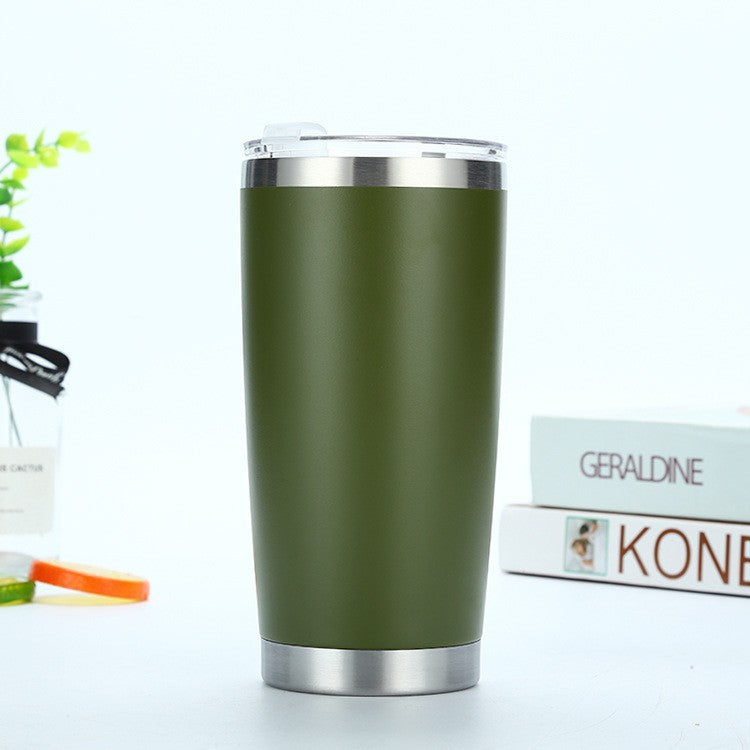 Vaso de acero inoxidable de 20 oz con logotipo personalizado, de fábrica, con aislamiento de doble pared, de acero inoxidable al vacío, con tapas.