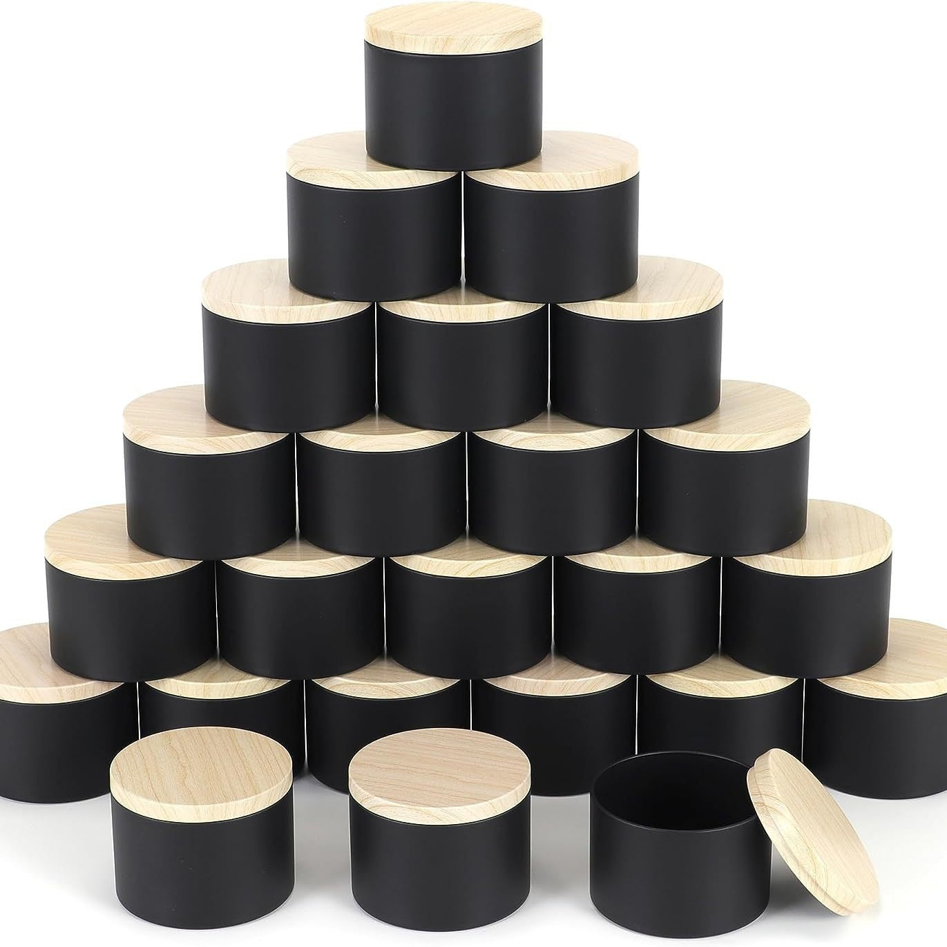 Lata de vela negra mate personalizada de 8 oz / 4 oz – Envase de hojalata para velas perfumadas, bálsamos y té