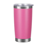 Vaso de acero inoxidable 304 con aislamiento al vacío de doble pared de 20 oz, vaso para coche, con recubrimiento en polvo y tapa, logotipo personalizado disponible.