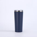 Vaso de cerveza de doble pared con aislamiento al vacío de 22 oz y tapa, taza de viaje de acero inoxidable 304 con recubrimiento en polvo, con impresión de logotipo personalizado disponible.