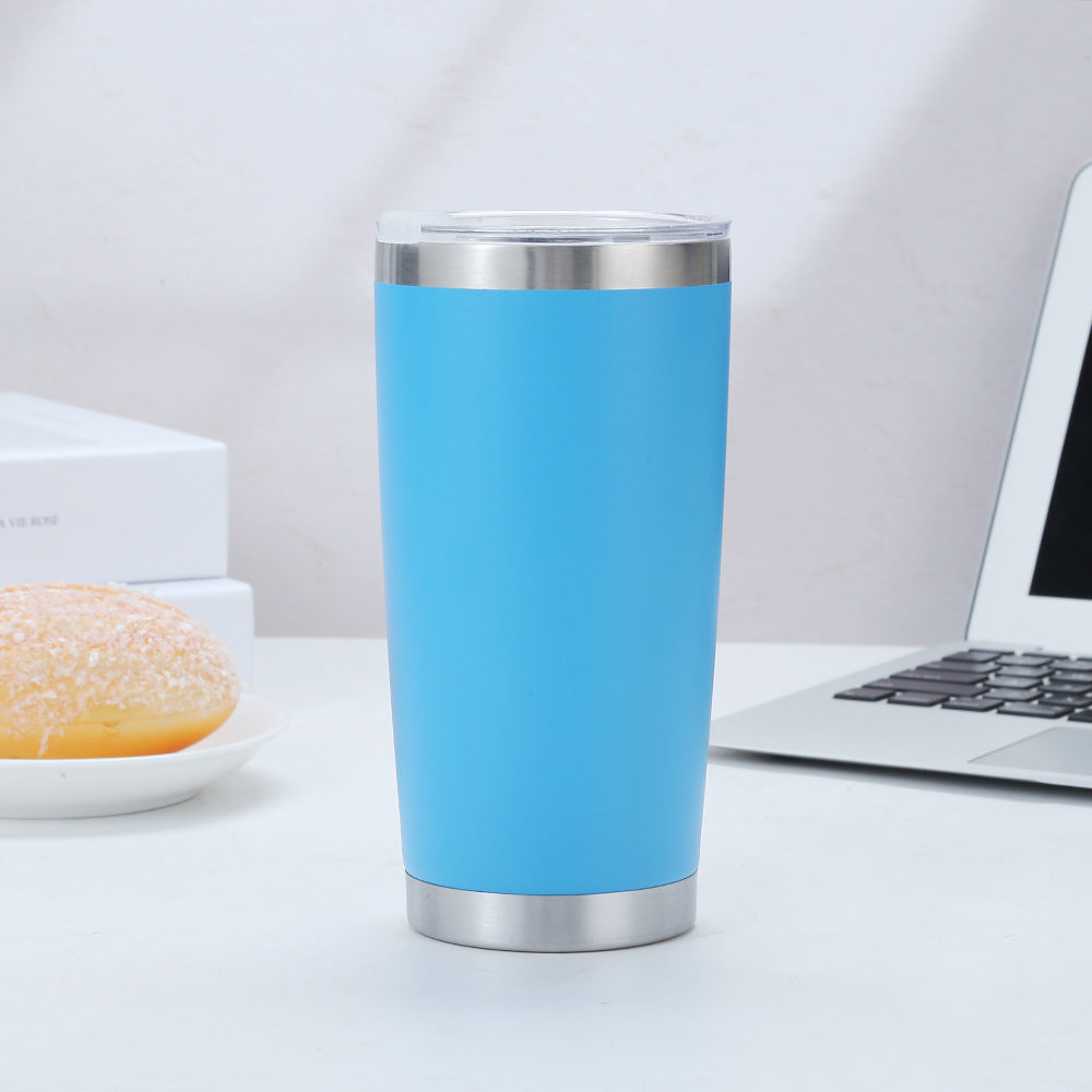 Vaso de acero inoxidable de 20 oz con logotipo personalizado, de fábrica, con aislamiento de doble pared, de acero inoxidable al vacío, con tapas.