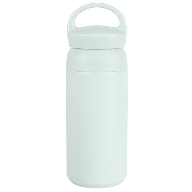 Vaso de viaje de acero inoxidable de doble pared con aislamiento al vacío, 17 oz, con logotipo personalizado y asa, termo portátil para café.