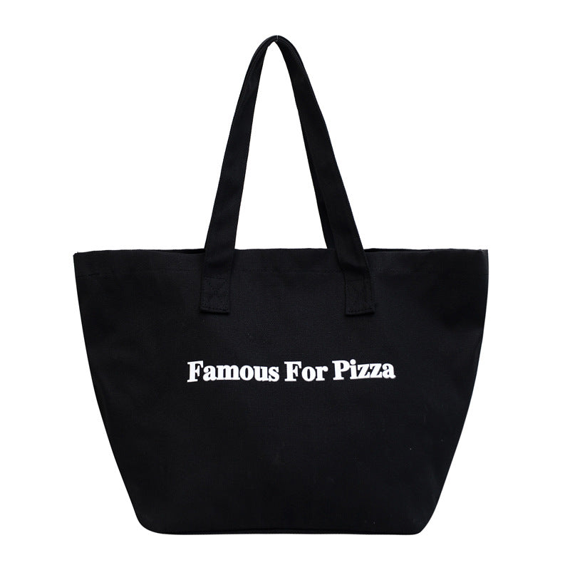 Bolso de Hombro para Mujer de Lona Estampado Personalizado de Gran Capacidad Color Caramelo