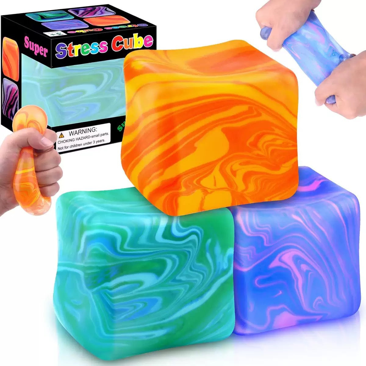 Squishy Cubo de Hielo con Flujo Personalizado de Maltosa, Juguete Antiestrés de Levantamiento Lento, 5 cm (1.97 in)