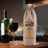 Custom Linen Wine Bag with Logo – Personalized Drawstring Bottle Gift Bag