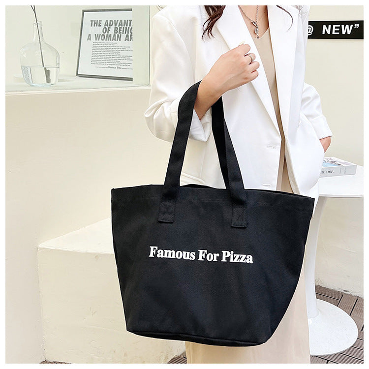 Bolso de Hombro para Mujer de Lona Estampado Personalizado de Gran Capacidad Color Caramelo