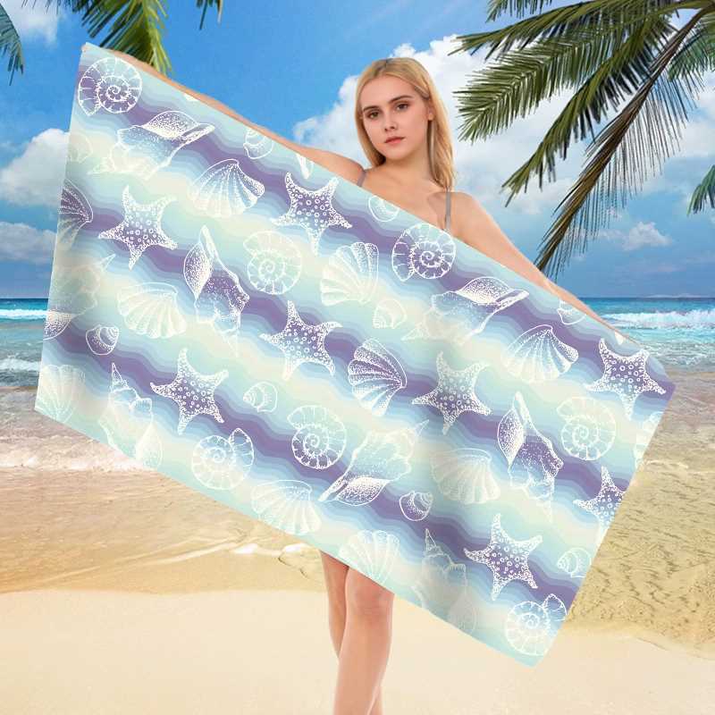 Factory Custom Material Craftsmanship Pattern Colorful Sublimation Oversized Sand Free Microfiber Beach Towels