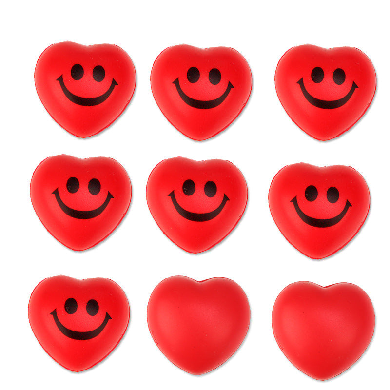 Pelota antiestrés de espuma de poliuretano personalizada con forma de corazón, pelota antiestrés suave para apretar, juguete para ejercicio y rehabilitación de manos
