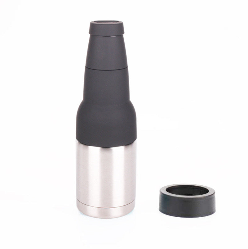 Enfriador de botellas 4 en 1, enfriador de latas de acero inoxidable, soporte personalizado para botellas de cerveza de barril, aislante con abridor de cerveza.