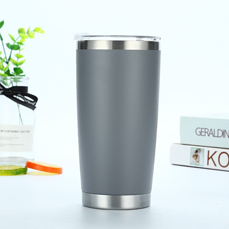 Vaso de acero inoxidable de 20 oz con logotipo personalizado, de fábrica, con aislamiento de doble pared, de acero inoxidable al vacío, con tapas.