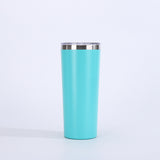 Vaso de cerveza de doble pared con aislamiento al vacío de 22 oz y tapa, taza de viaje de acero inoxidable 304 con recubrimiento en polvo, con impresión de logotipo personalizado disponible.