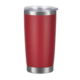 Vaso de acero inoxidable 304 con aislamiento al vacío de doble pared de 20 oz, vaso para coche, con recubrimiento en polvo y tapa, logotipo personalizado disponible.