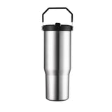 Vaso de viaje con aislamiento al vacío de acero inoxidable 304 de 30 oz con asa, taza de coche de doble pared, taza de café portátil, marca personalizada disponible