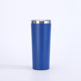 Vaso de cerveza de doble pared con aislamiento al vacío de 22 oz y tapa, taza de viaje de acero inoxidable 304 con recubrimiento en polvo, con impresión de logotipo personalizado disponible.