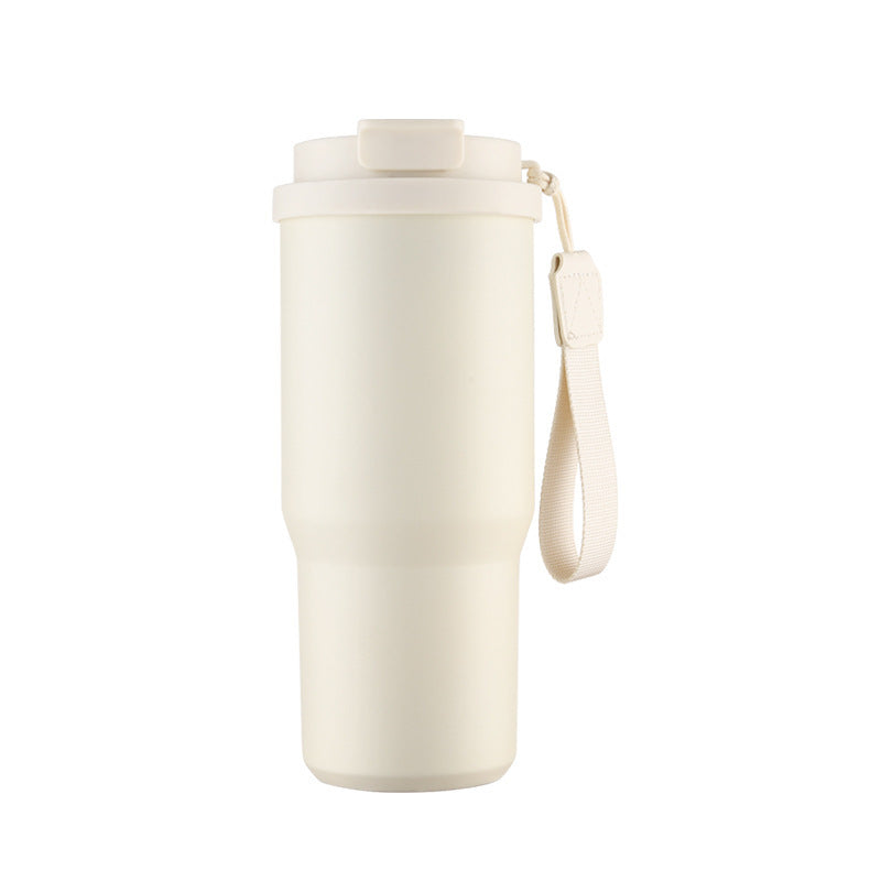 Taza de viaje con aislamiento al vacío de acero inoxidable 304 de 25 oz con correa de transporte, vaso de café portátil para auto, marca personalizada disponible