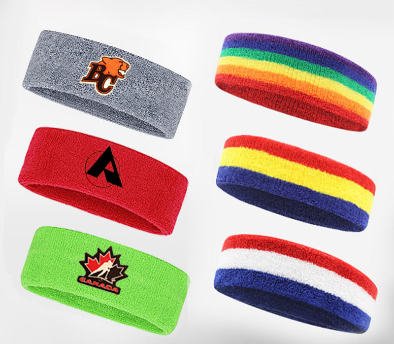 Hot Sale Wholesale OEM Sport Cotton Sweatbands Headband Multi Color Customization of Sweat Absorbing Hair