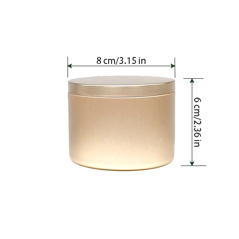 Latas Contenedoras de Velas Personalizadas de 4oz y 8oz – Empaques Redondos de Metal Color Oro Champagne y Oro Rosa para Velas, Perfumes Sólidos y Bálsamos