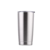 Vaso de acero inoxidable 304 con aislamiento al vacío de doble pared de 20 oz, vaso para coche, con recubrimiento en polvo y tapa, logotipo personalizado disponible.