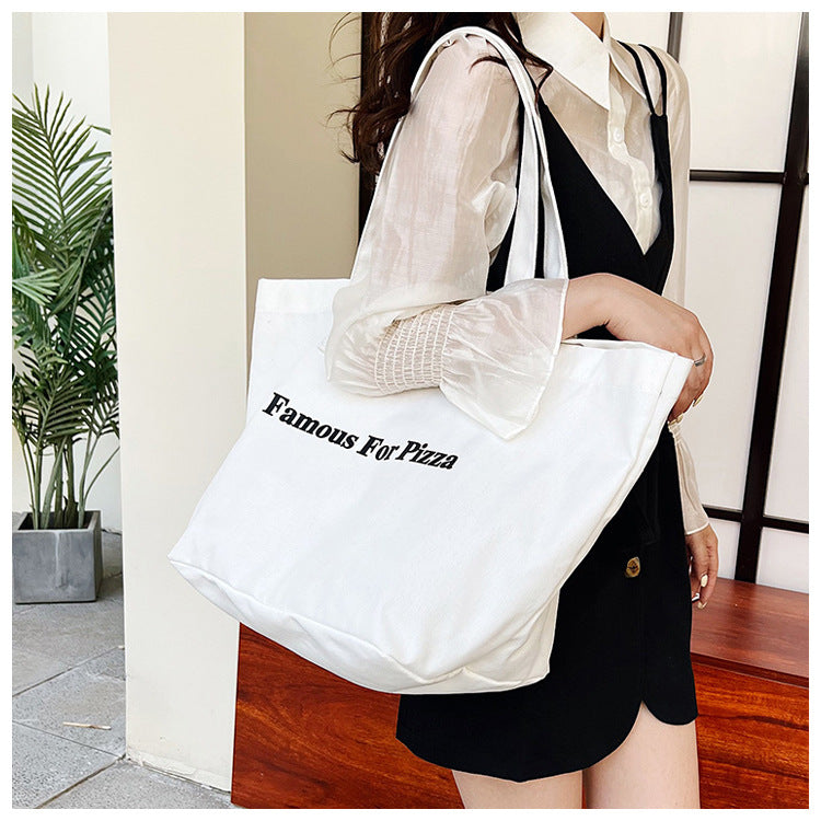 Bolso de Hombro para Mujer de Lona Estampado Personalizado de Gran Capacidad Color Caramelo