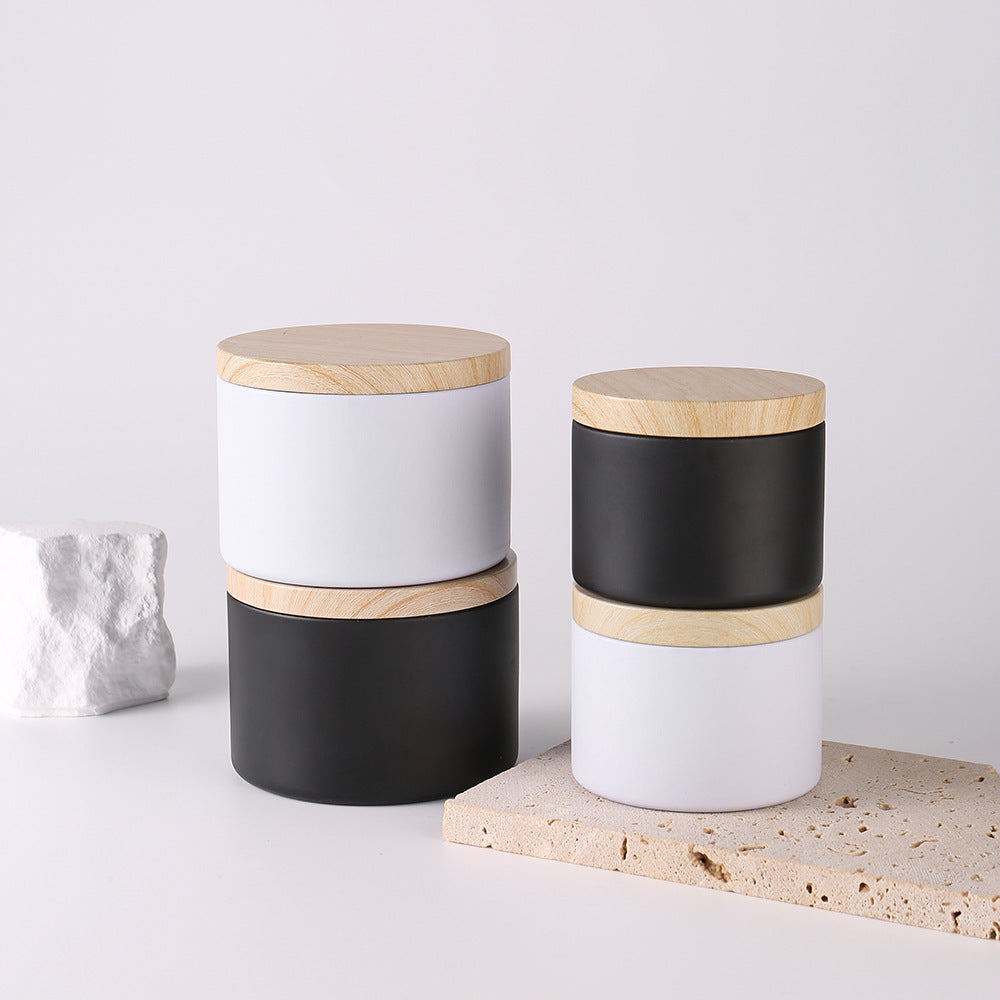 Lata de vela negra mate personalizada de 8 oz / 4 oz – Envase de hojalata para velas perfumadas, bálsamos y té