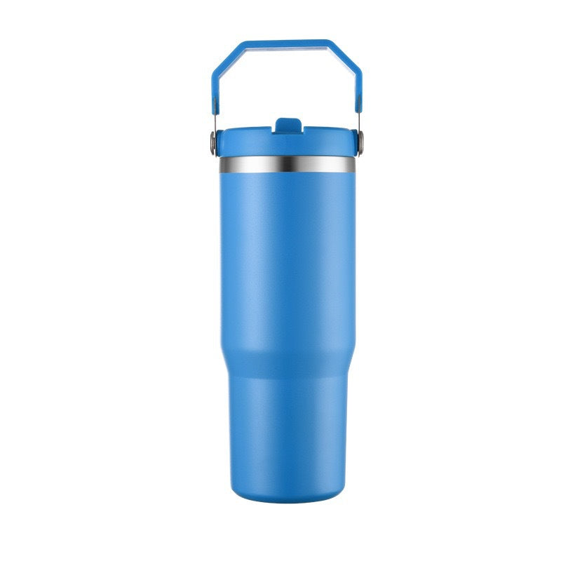 Vaso de viaje con aislamiento al vacío de acero inoxidable 304 de 30 oz con asa, taza de coche de doble pared, taza de café portátil, marca personalizada disponible