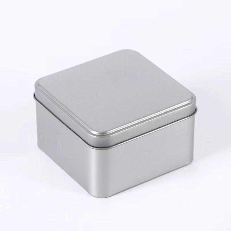 Caja cuadrada de hojalata mate personalizada de 9 cm (3,54 pulgadas) con logotipo – Lata para embalaje de velas, dulces y regalos