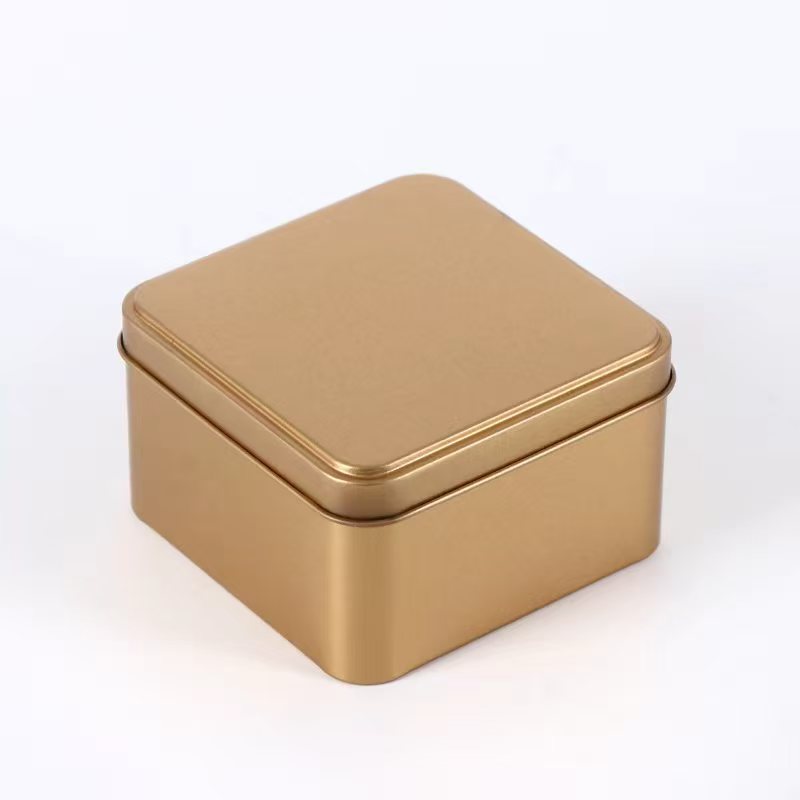 Caja cuadrada de hojalata mate personalizada de 9 cm (3,54 pulgadas) con logotipo – Lata para embalaje de velas, dulces y regalos