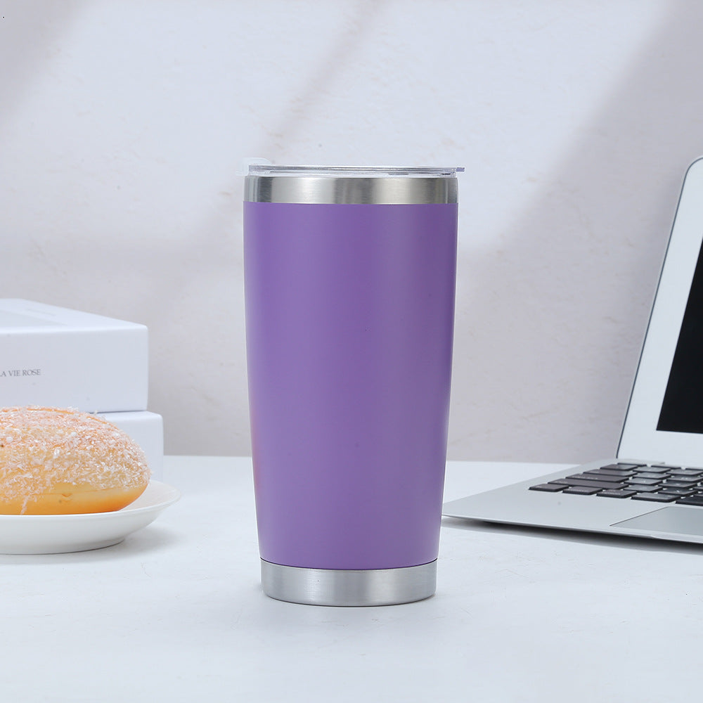 Vaso de acero inoxidable de 20 oz con logotipo personalizado, de fábrica, con aislamiento de doble pared, de acero inoxidable al vacío, con tapas.