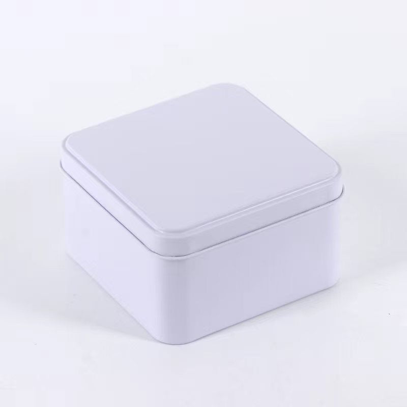 Caja cuadrada de hojalata mate personalizada de 9 cm (3,54 pulgadas) con logotipo – Lata para embalaje de velas, dulces y regalos