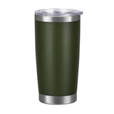 Vaso de acero inoxidable 304 con aislamiento al vacío de doble pared de 20 oz, vaso para coche, con recubrimiento en polvo y tapa, logotipo personalizado disponible.