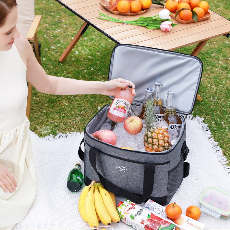 Bolsa de Almuerzo Refrigerante Aislante Impresa a Medida – Nevera Portátil Plegable de Gran Capacidad para Picnic y Camping