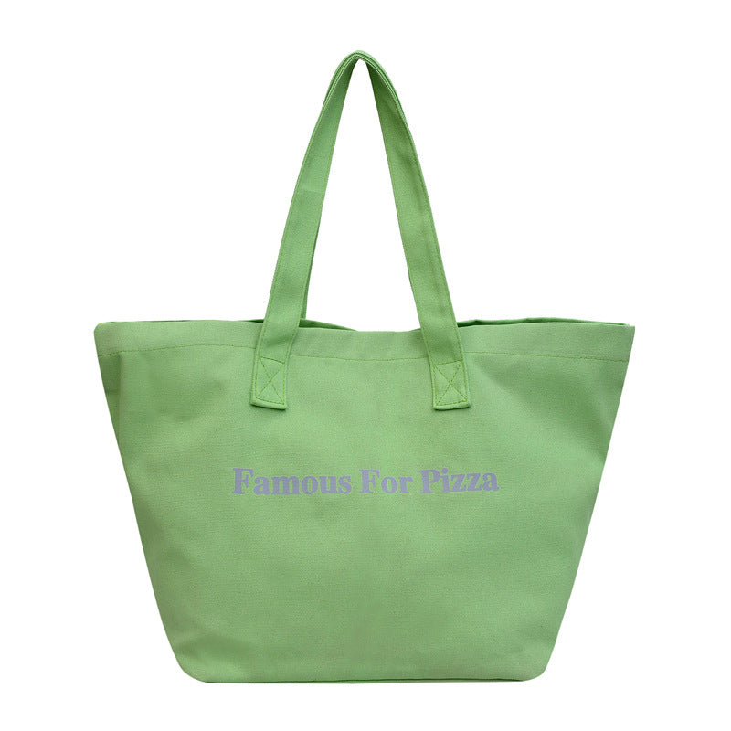 Bolso de Hombro para Mujer de Lona Estampado Personalizado de Gran Capacidad Color Caramelo