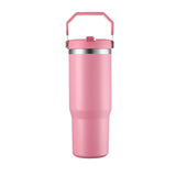 Vaso de viaje con aislamiento al vacío de acero inoxidable 304 de 30 oz con asa, taza de coche de doble pared, taza de café portátil, marca personalizada disponible