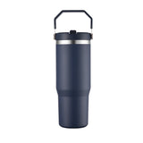 Vaso de viaje con aislamiento al vacío de acero inoxidable 304 de 30 oz con asa, taza de coche de doble pared, taza de café portátil, marca personalizada disponible