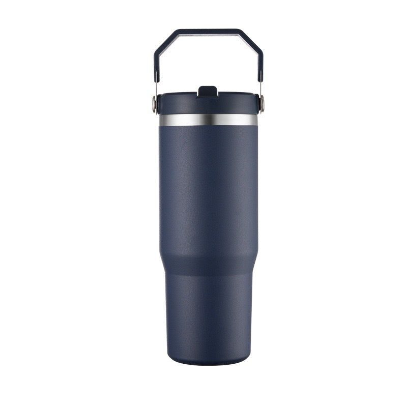 Vaso de viaje con aislamiento al vacío de acero inoxidable 304 de 30 oz con asa, taza de coche de doble pared, taza de café portátil, marca personalizada disponible