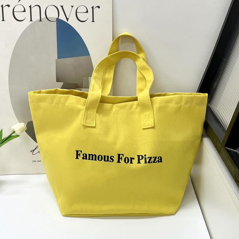 Bolso de Hombro para Mujer de Lona Estampado Personalizado de Gran Capacidad Color Caramelo