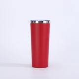 Vaso de cerveza de doble pared con aislamiento al vacío de 22 oz y tapa, taza de viaje de acero inoxidable 304 con recubrimiento en polvo, con impresión de logotipo personalizado disponible.