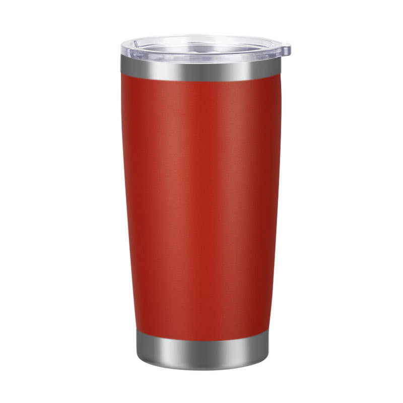 Vaso de acero inoxidable 304 con aislamiento al vacío de doble pared de 20 oz, vaso para coche, con recubrimiento en polvo y tapa, logotipo personalizado disponible.
