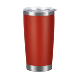 Vaso de acero inoxidable 304 con aislamiento al vacío de doble pared de 20 oz, vaso para coche, con recubrimiento en polvo y tapa, logotipo personalizado disponible.